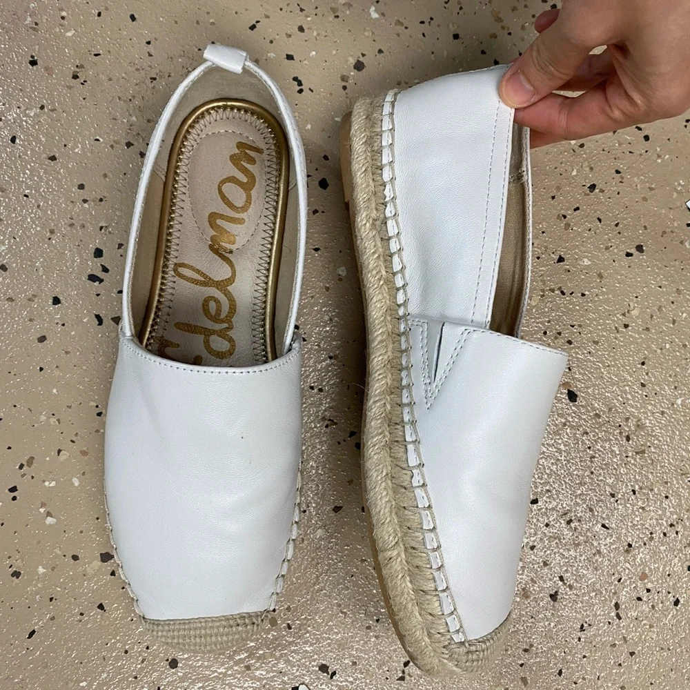 Sam Edelman White Espadrille Slip-On Flats brand new
